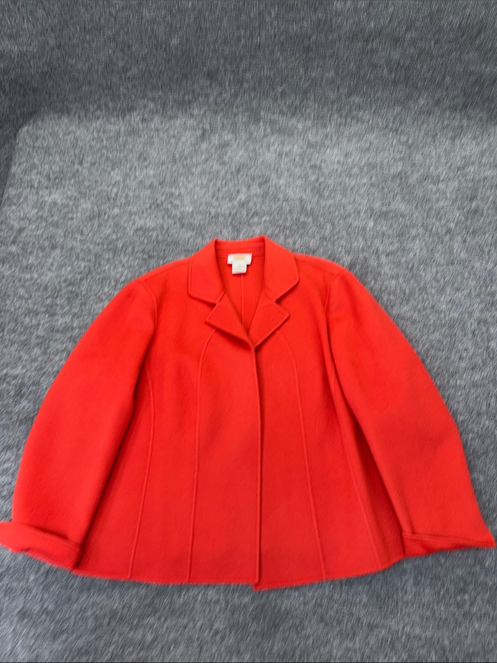 Talbots Vibrant Tomato-Red/Orange-Red Wool Tailored Blazer Jacket
